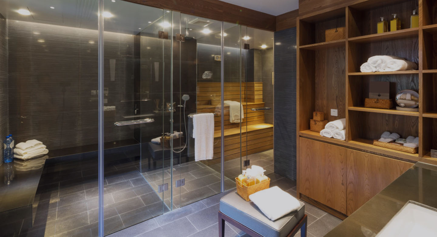 Residential steam room and sauna