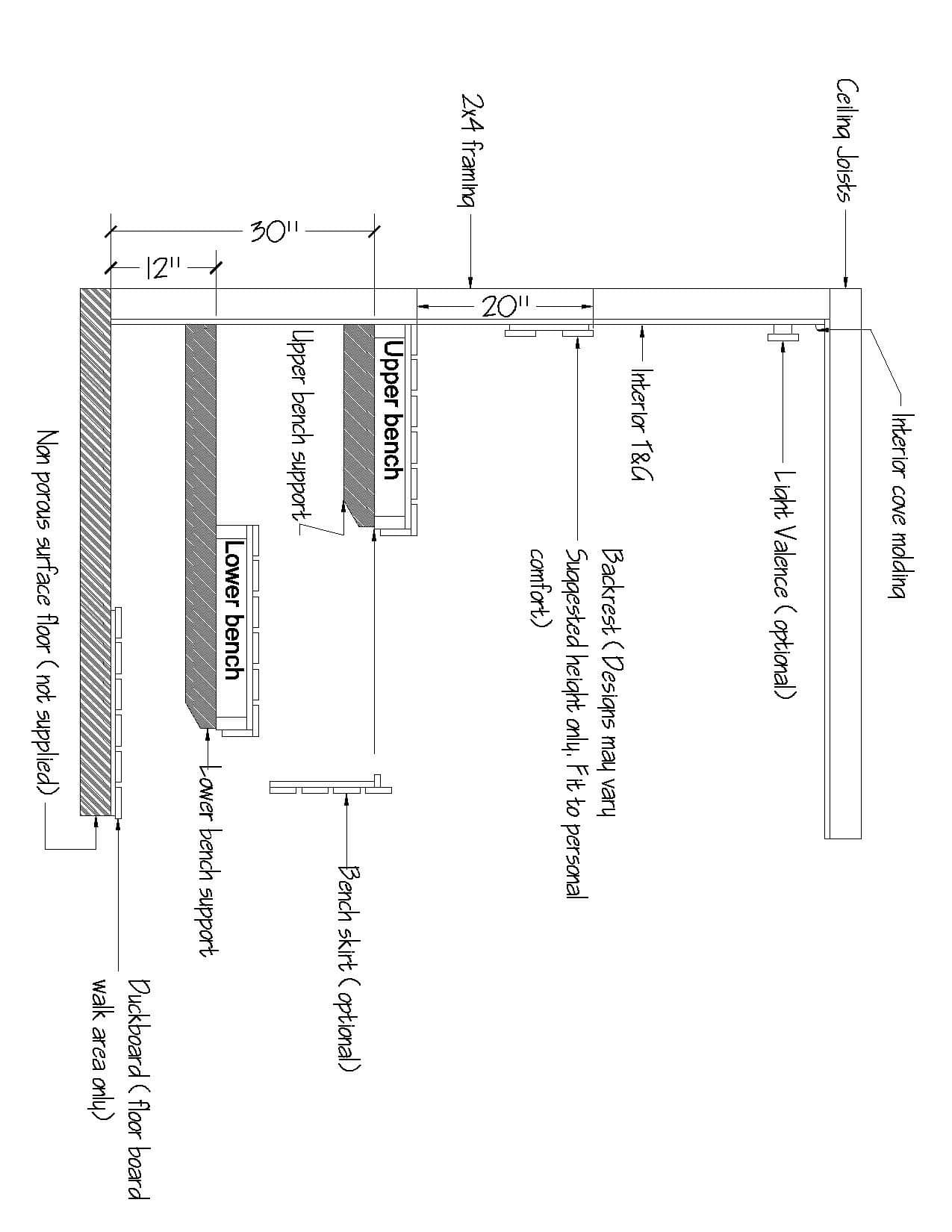 steam room bench